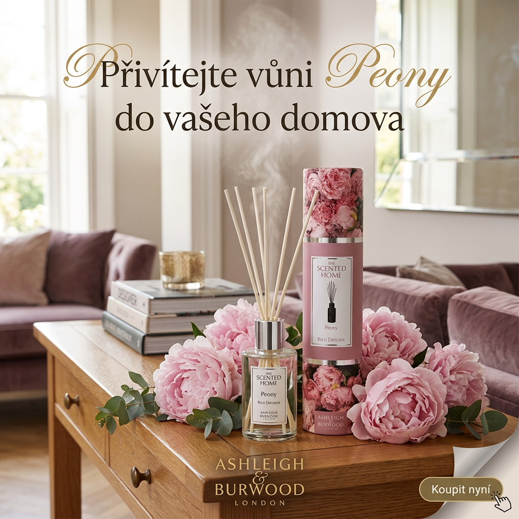 Aroma difuzér Peony s ratanovými tyčinkami 150 ml | Ashleigh & Burwood