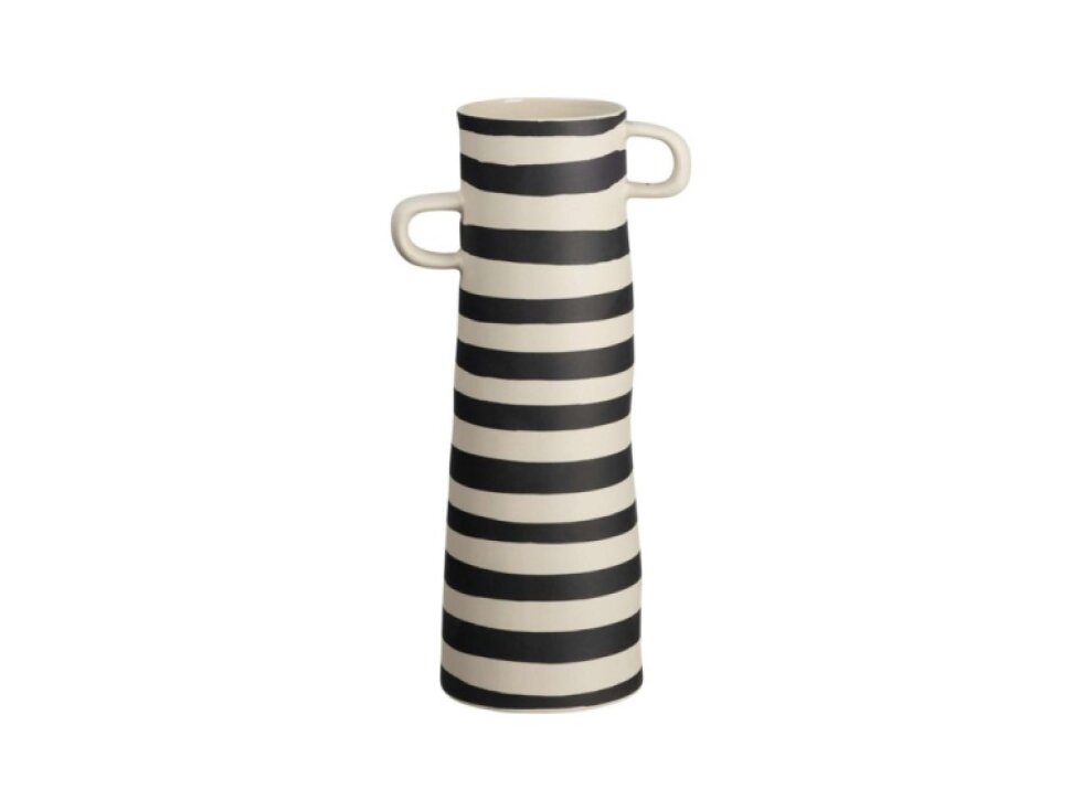 Váza Asa Selection RAYU 28 cm - Béžová/Černá Pruhy