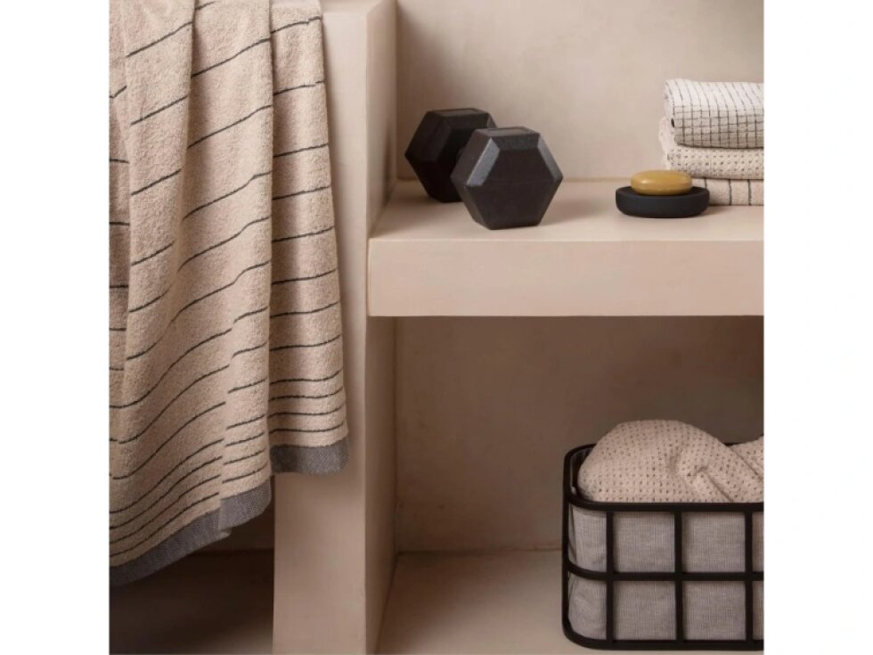 EDEN osuška 80 x 150 cm pruhy nature/black