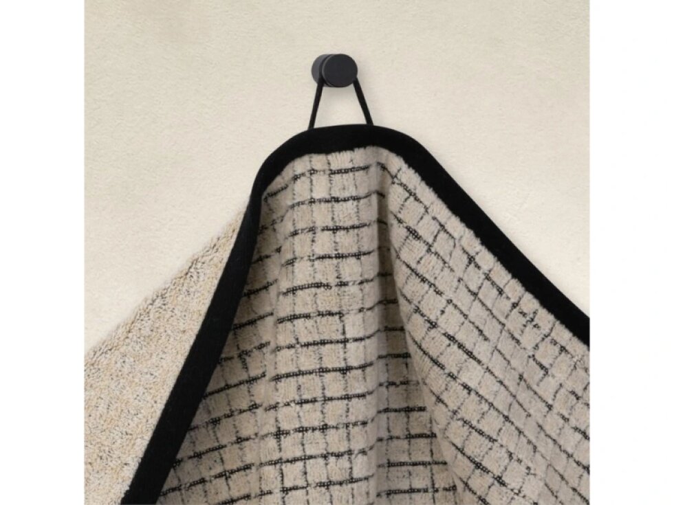 EDEN osuška 80 x 150 cm, kostka nature/black