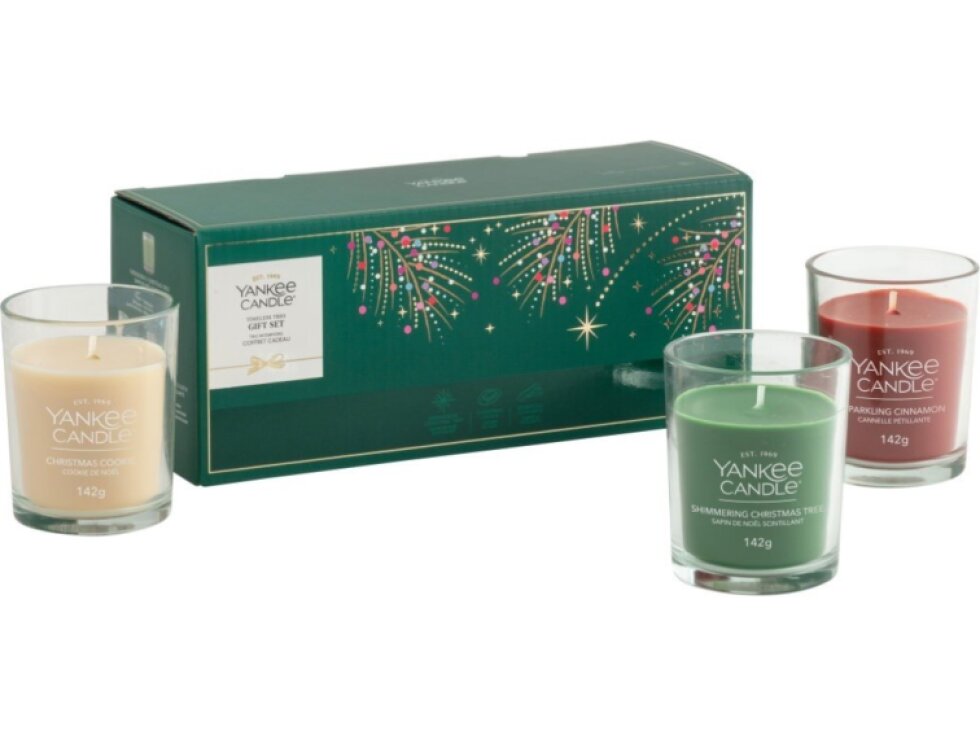 Yankee Candle Vánoční dárková sada 3 malé svíčky 3 × 142 g