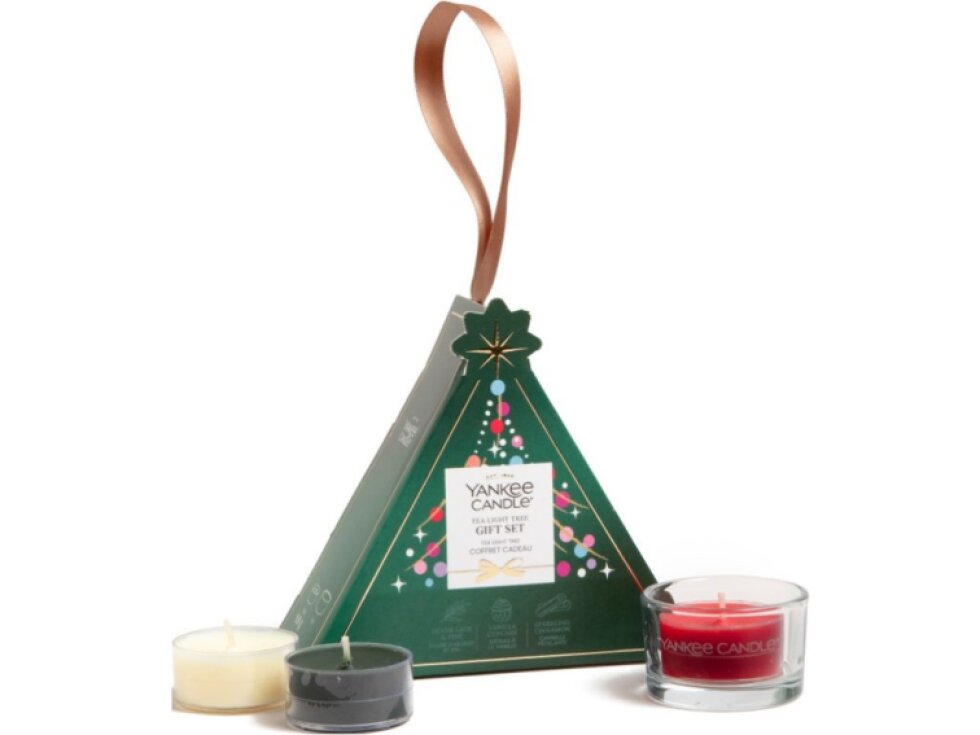 Yankee Candle Vánoční dárková sada 3 svíčky + svícen