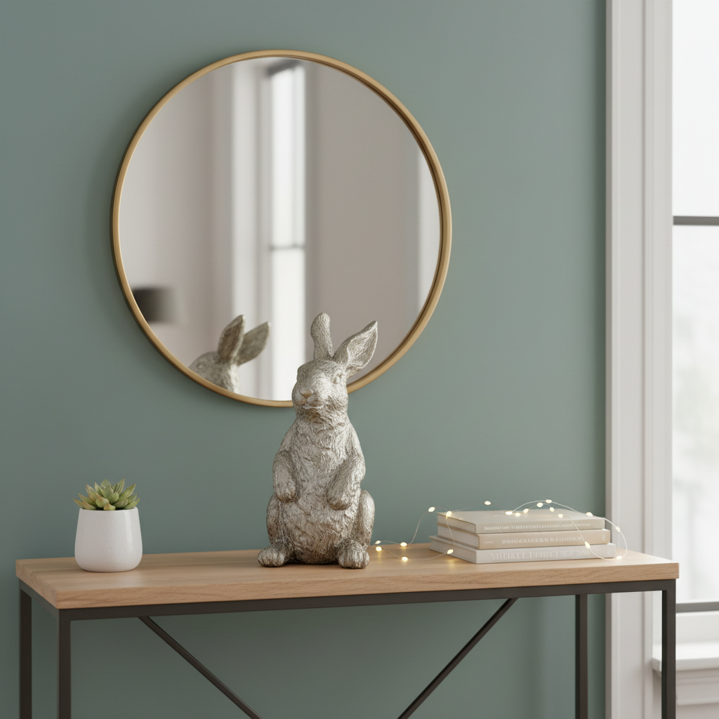 Stojící králík SERAFINA zlatý 11 cm