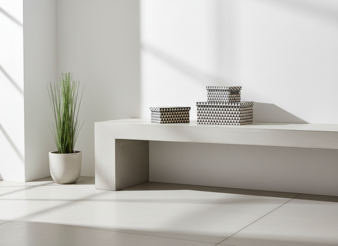 Set 3 úložných košů s víkem CANVAS se vzorem šedý