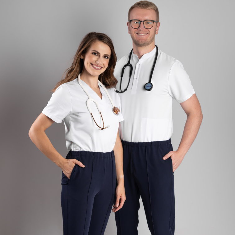 Zdravotnické kalhoty INFINITE Flex Mary Stretch - bílé