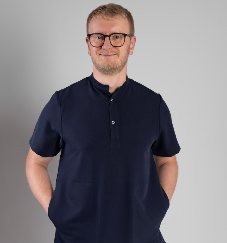 Zdravotnická halena INFINITE Flex Harvey Stretch - tmavě modrá