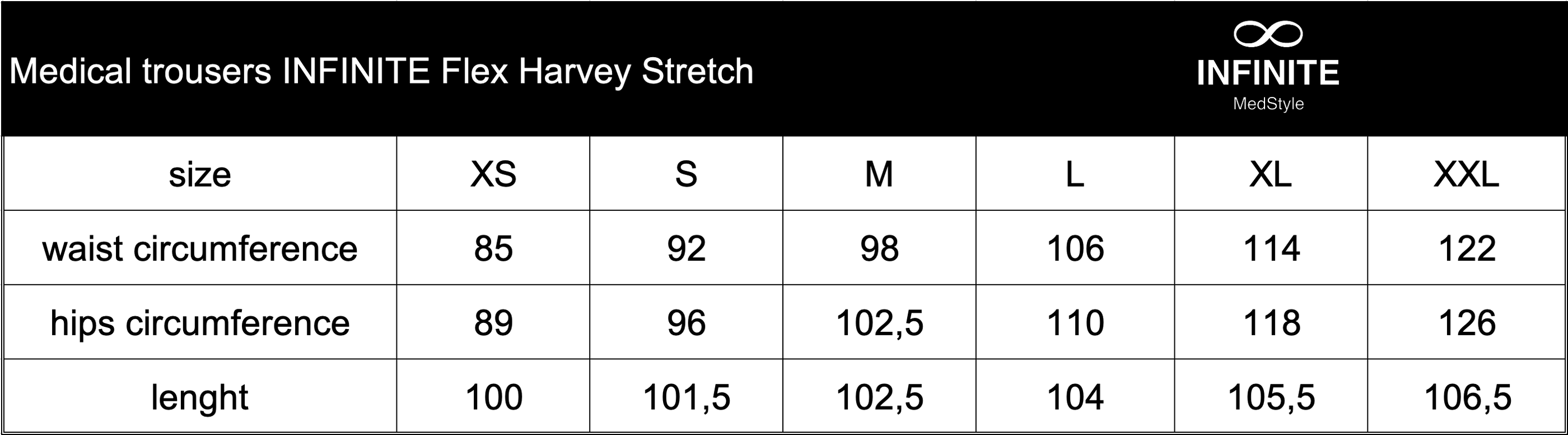 Zdravotnické kalhoty INFINITE Flex Harvey Stretch - bílé