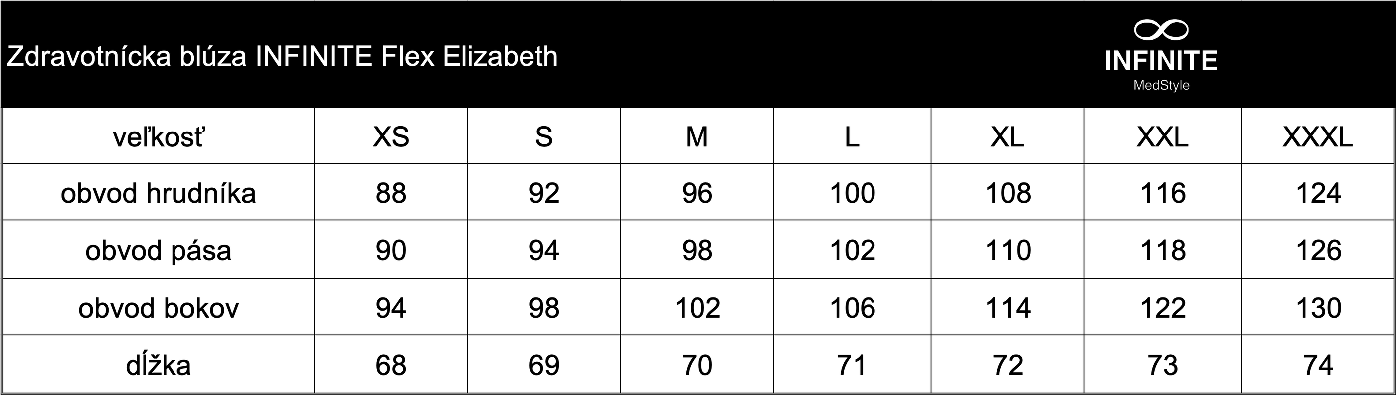 Zdravotnická halena INFINITE Flex Elizabeth - bílá