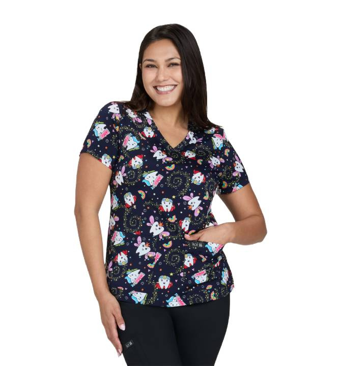 Lékařská halena koi Leslie dámská - zuby