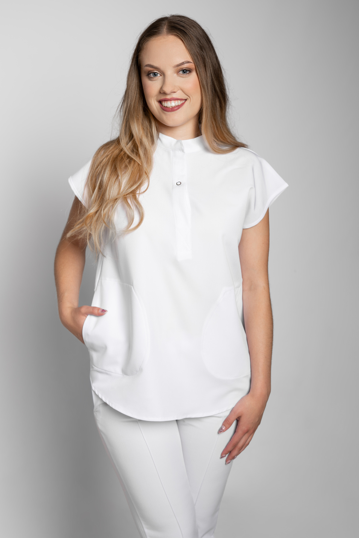 Zdravotnická halena INFINITE Flex Clara Stretch - bílá