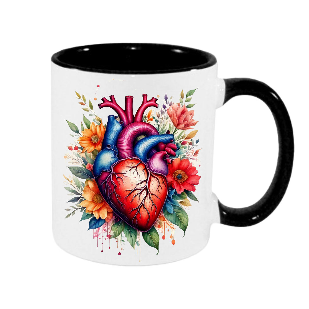 Hrnek - Srdce v květech