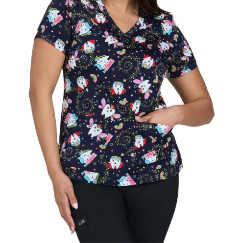 Lékařská halena koi Leslie dámská - zuby