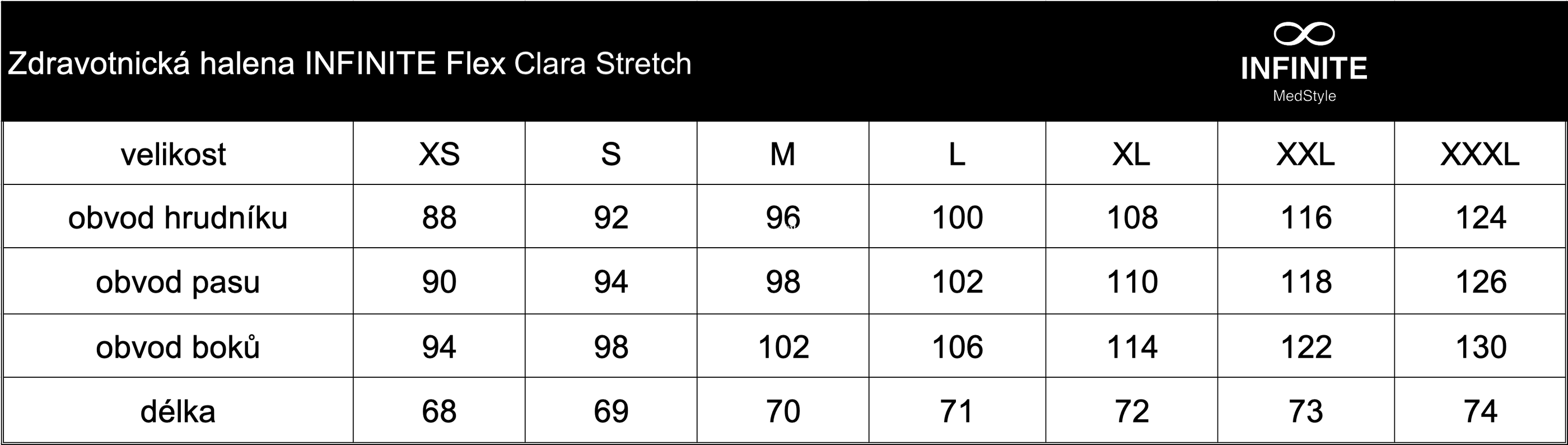 Zdravotnická halena INFINITE Flex Clara Stretch - bílá