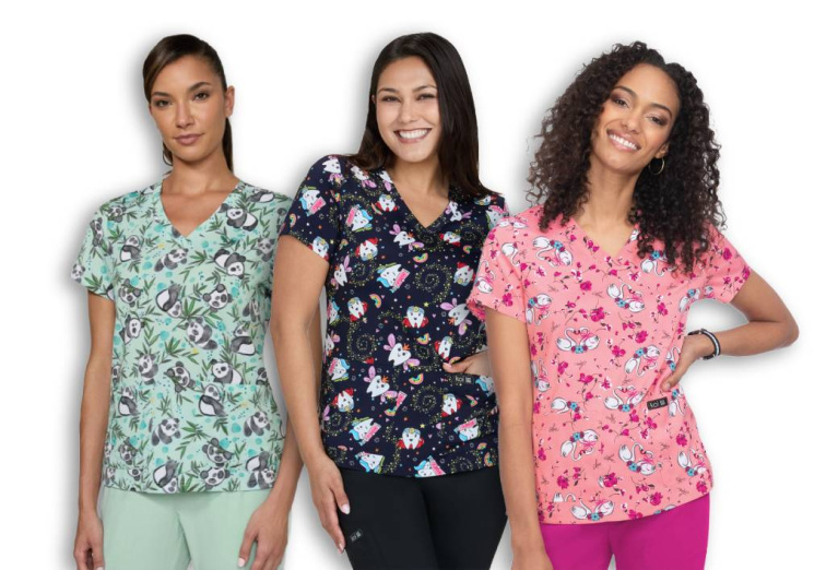 Lékařská halena koi Leslie dámská - fialová s lenochody