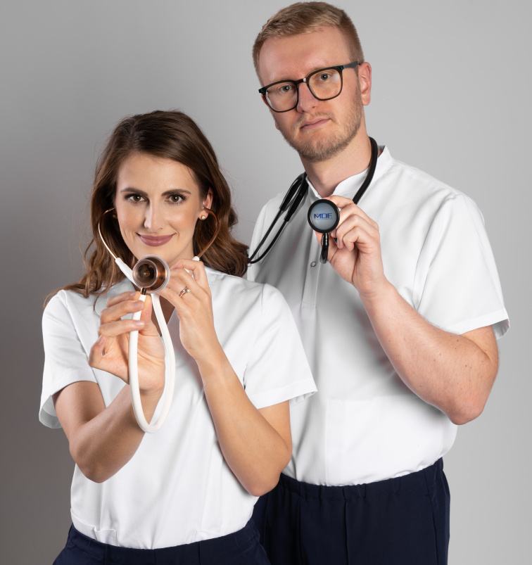 Zdravotnické kalhoty INFINITE Flex Harvey Stretch - bílé