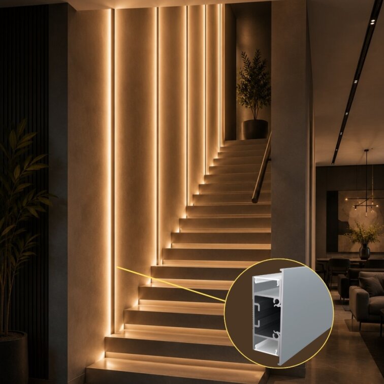 LED lišta povrchová - WALL - TWIN čierna