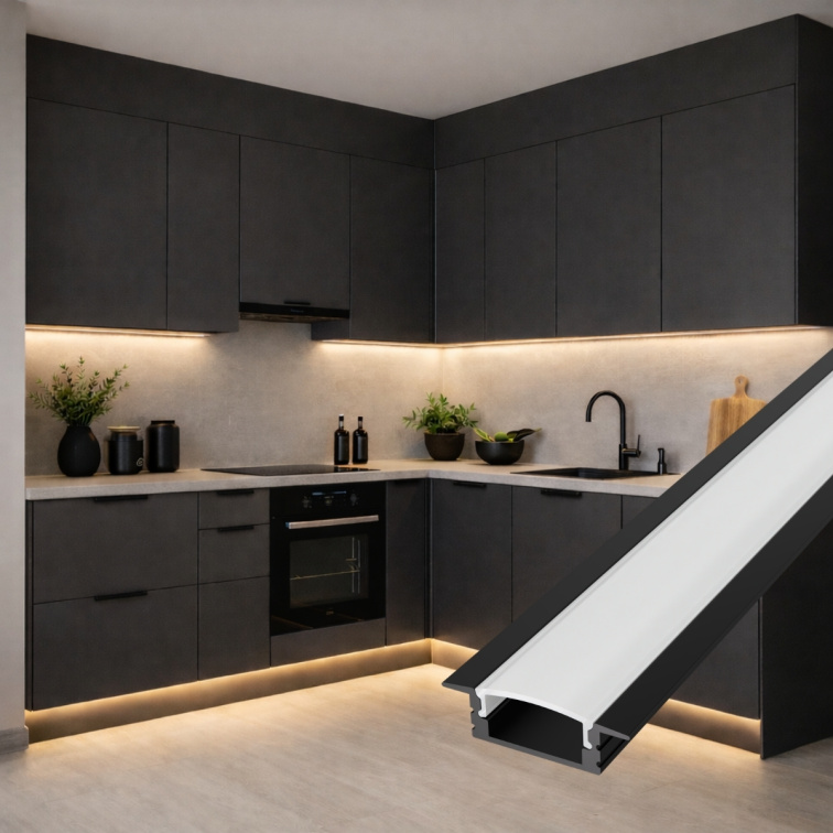 LED lišta zapustená - SIMPLE čierna