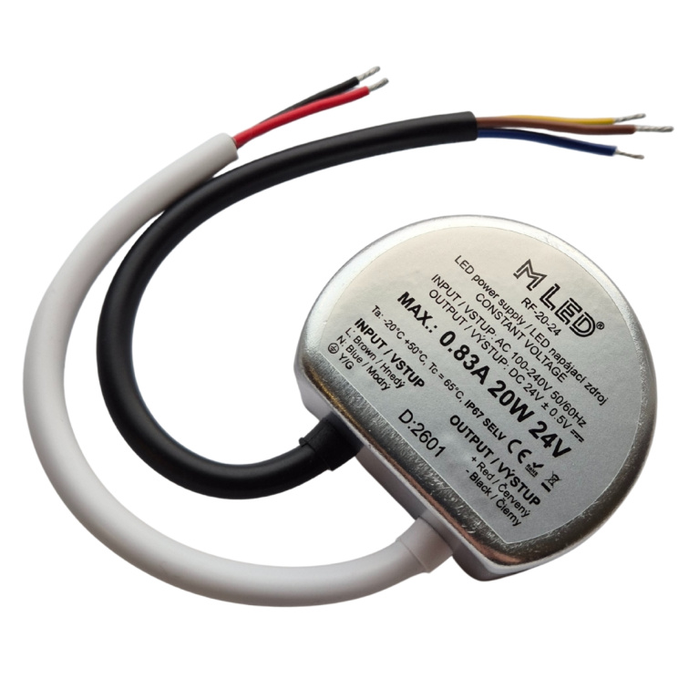 Zdroj 20W, 24V, IP67 Vodeodolný (do krabice)