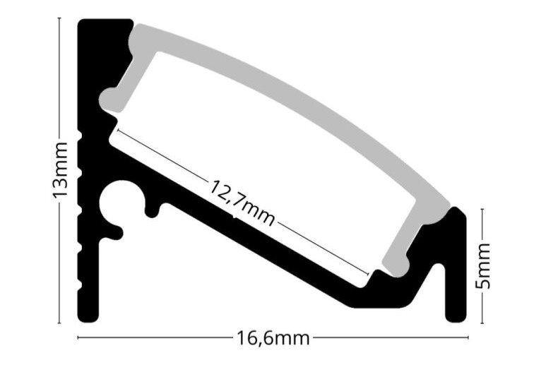 LED lišta rohová C6 30/60° strieborná