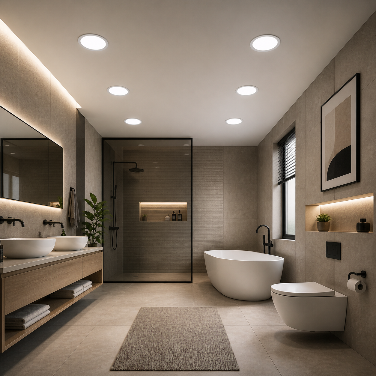 LED panel Wellmax 24W IP54 kruhový – CCT 3000K/4000K/6500K (3v1)