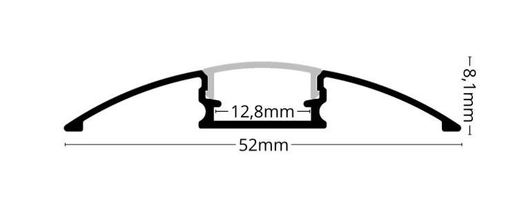 LED lišta povrchová S4 čierna