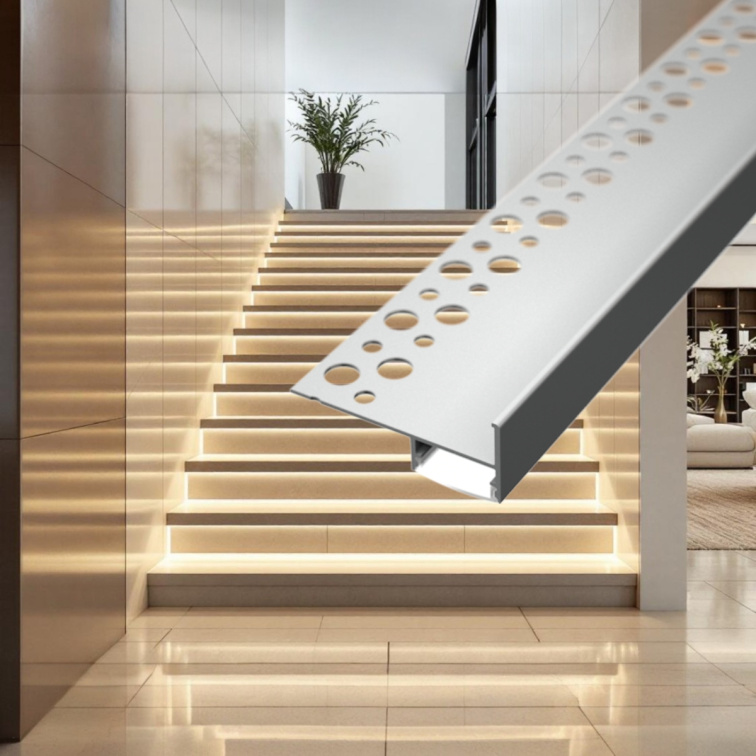 Koncovky - LED lišta schodová podobkladová TILE-EDGE (2ks)