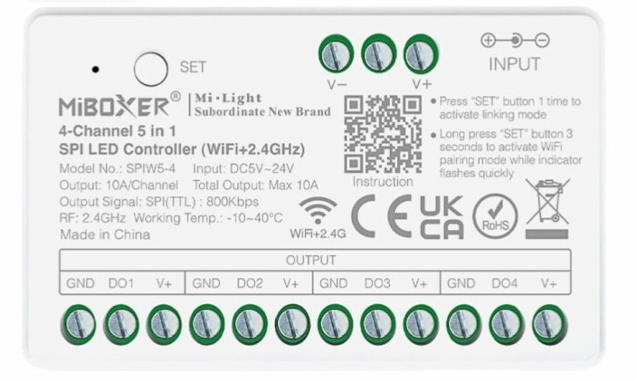 LED prijímač SPI 5 in 1 WIFI + 2,4G - 4 okruhy