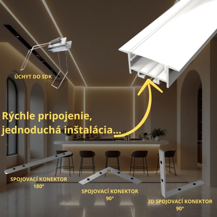 LED lišta zapustená SDK 20 - biela