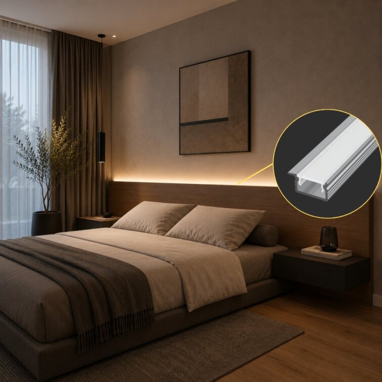 LED lišta zapustená jednostranná - R33 strieborná