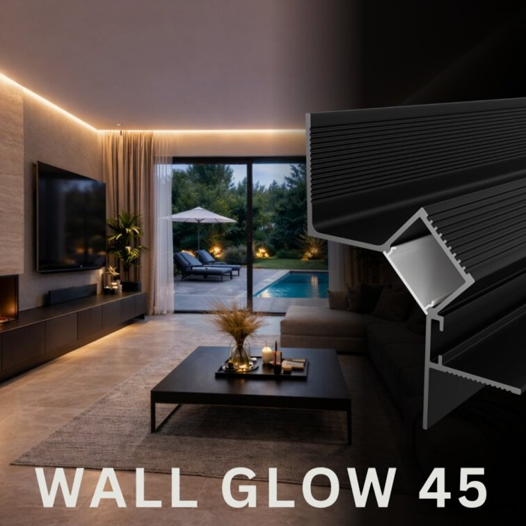 LED lišta WALL-GLOW 45 čierna