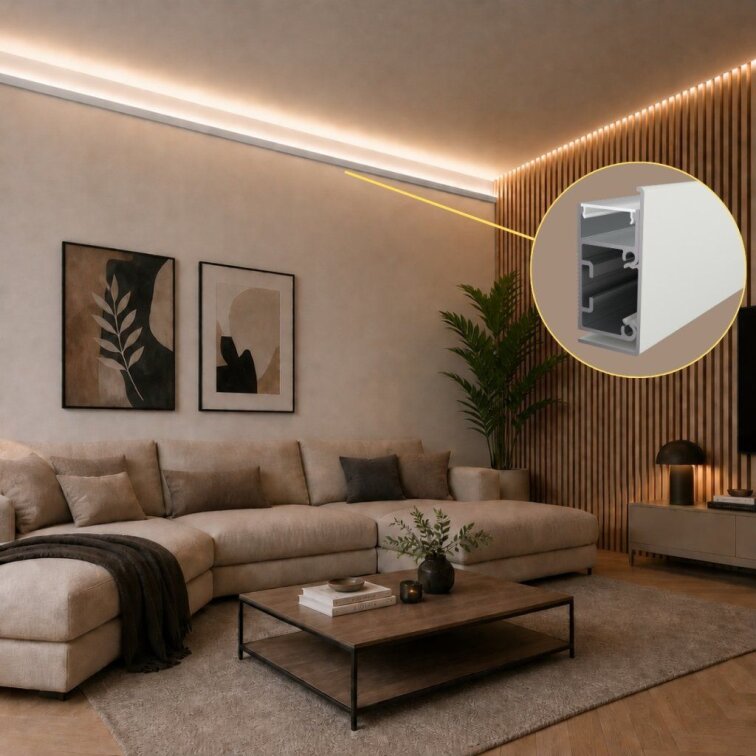 LED lišta povrchová - WALL LINE biela