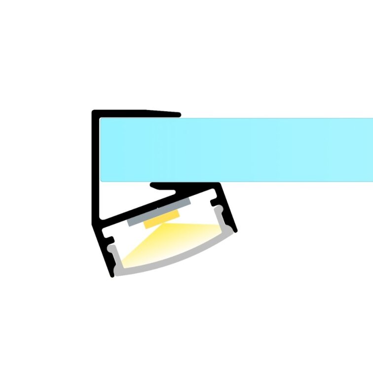 LED lišta na sklenené police GLASS SHELF - čierna