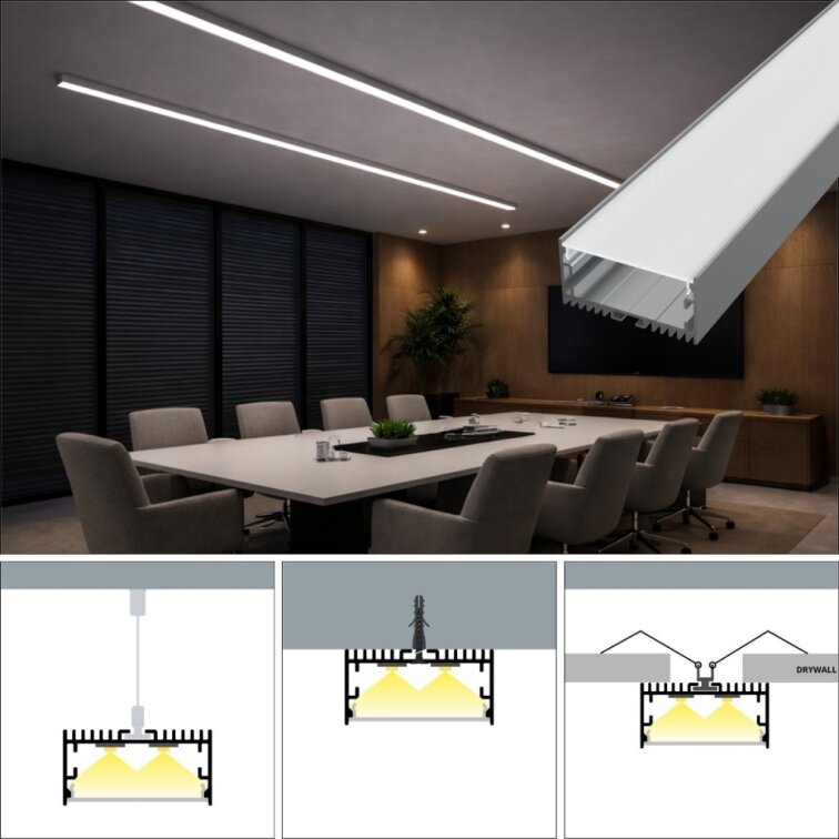 LED lišta povrchová - MAXI strieborná