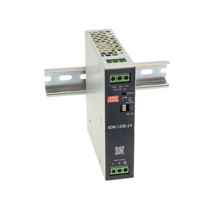LED napájací zdroj XDR 120W, 24V na DIN lištu MEAN-WELL