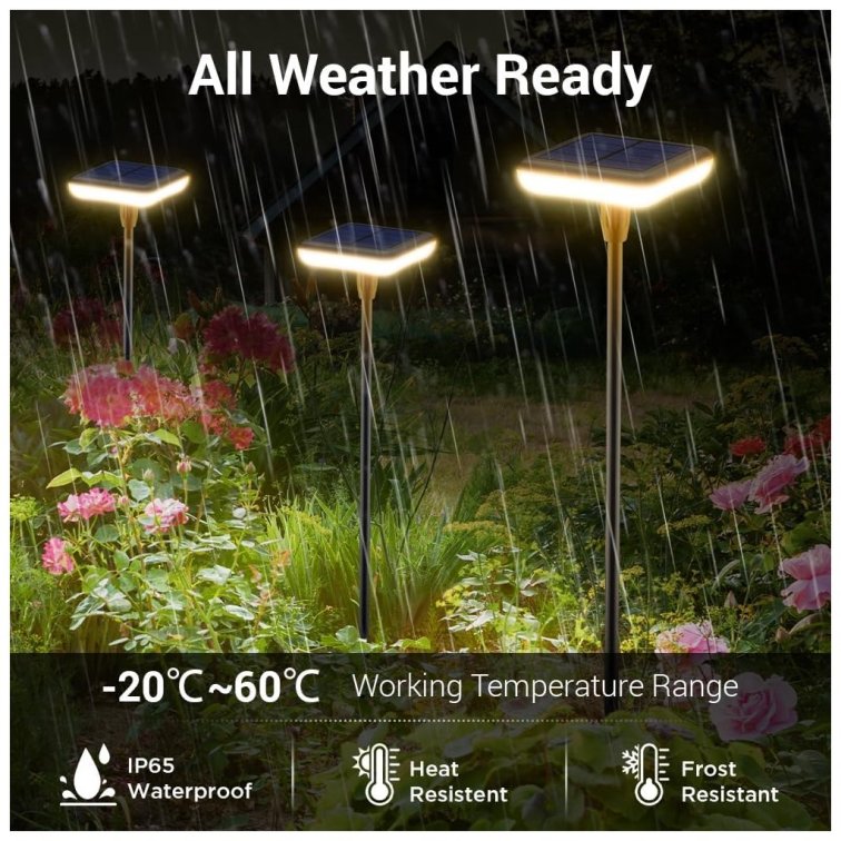 LED solárna lampa štvorec - Efekt plávajúceho svetla