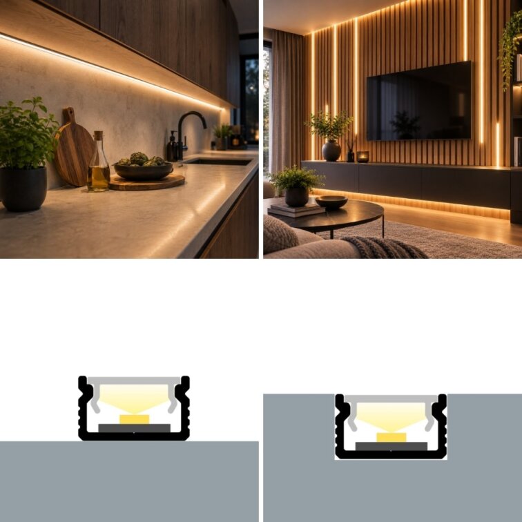 LED lišta povrchová - S31 strieborná