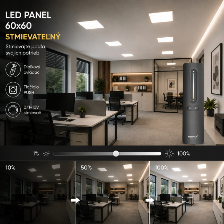 LED panel 40W 595x595 mm - neutrálna biela, stmievateľný