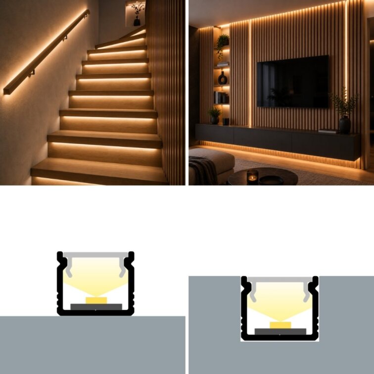 LED lišta povrchová - S32 strieborná