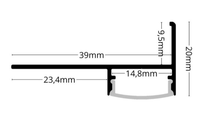 LED lišta schodová podobkladová TILE-EDGE