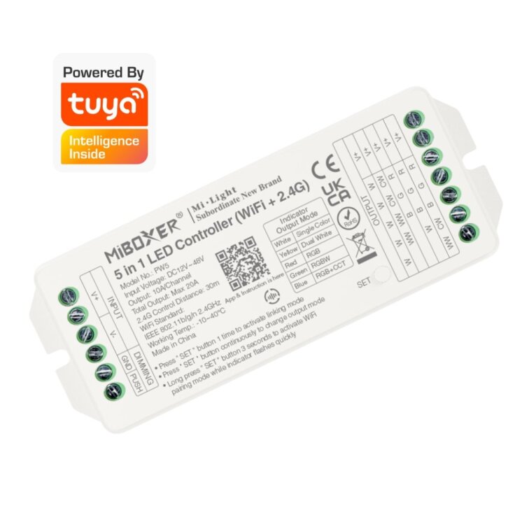 LED prijímač PW5 5in1, 20A - 2,4GHz WIFI
