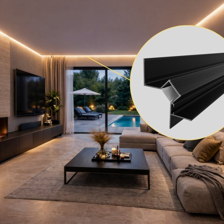 LED lišta WALL-GLOW 45 čierna
