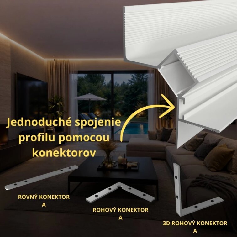 LED lišta WALL-GLOW 45 biela