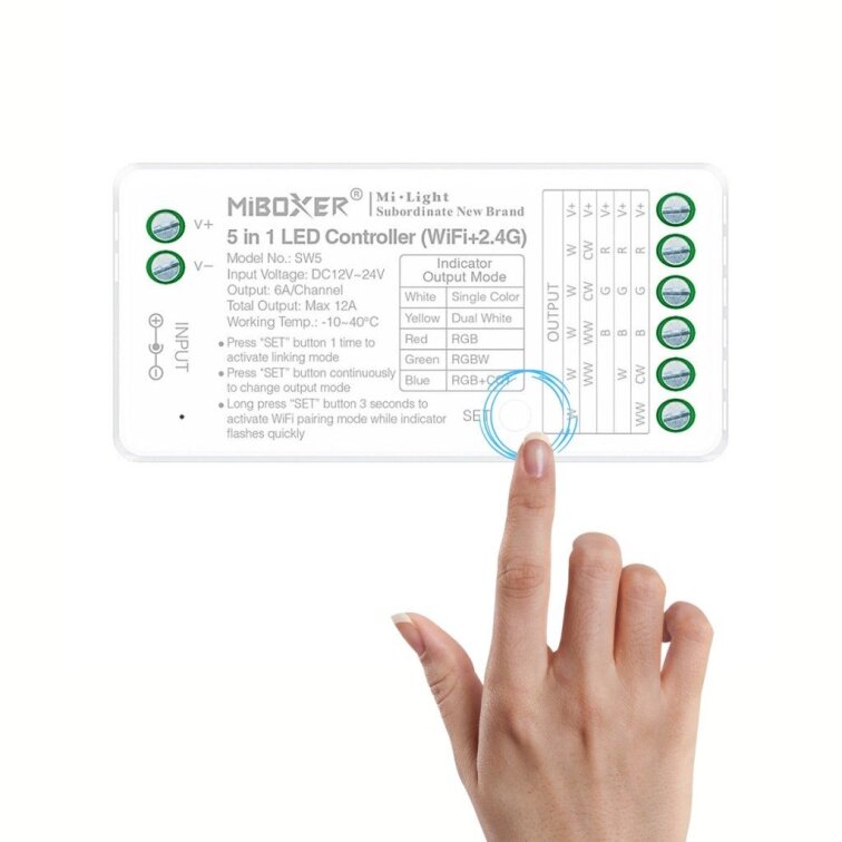 LED přijímač RF6 5 in 1 - 2,4GHz WIFI (SW5)