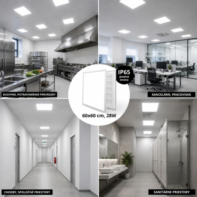 LED panel 28W IP65 595x595 mm - neutrálna biela