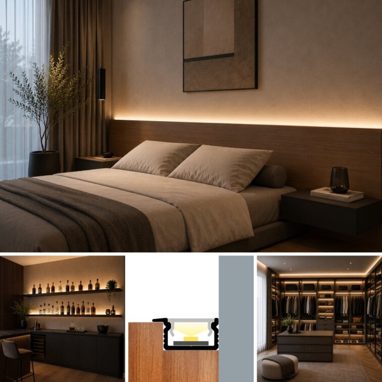LED lišta zapustená jednostranná - R33 čierna