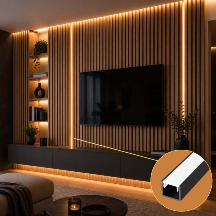 LED lišta povrchová - S32 čierna