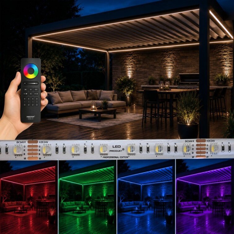 PROFI LED pásik RGBW 4in1 60LED/m 16W/m 24V IP65 – RGB+studená biela