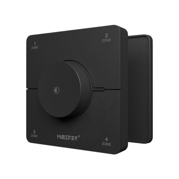 LED ovládač nástenný single/CCT - 2,4GHz 4 okruhy - čierny