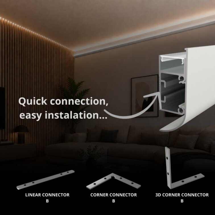 LED lišta povrchová - WALL ARC biela