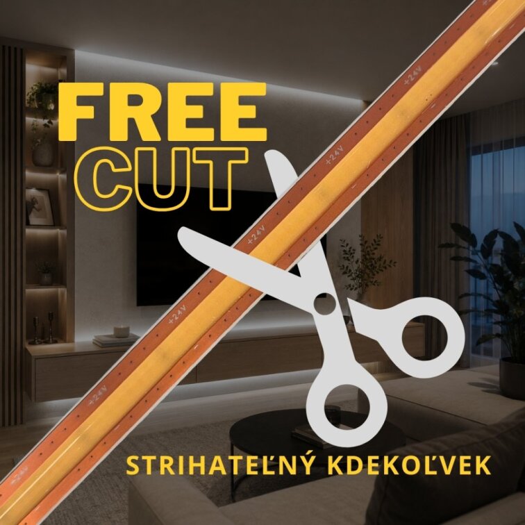 PROFI LED pásik FREE CUT 528LED/m COB 8W/m teplá biela IP20 24V